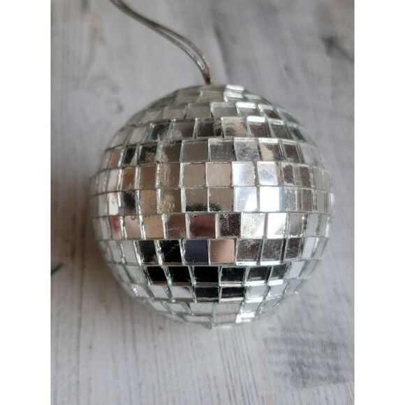 Rustic vintage disco ball ornament Xmas party unique - Picture 1 of 13
